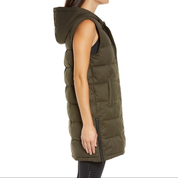 Coats | Zella Long Hooded Puffer Vest 
